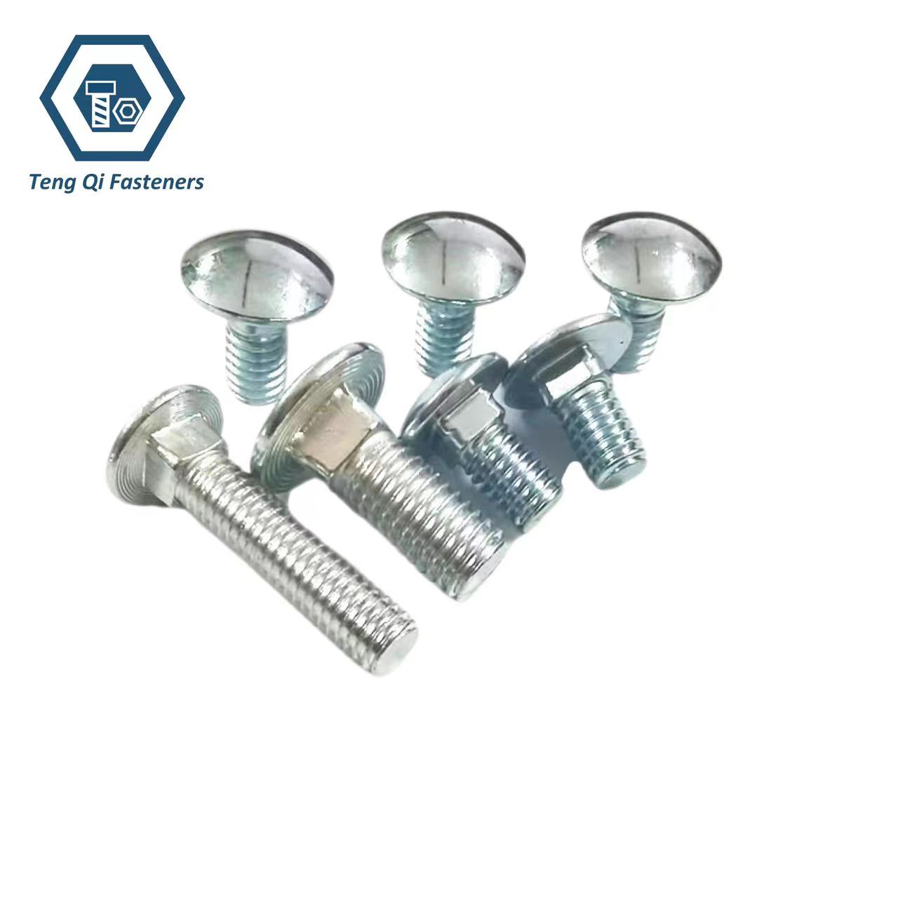 ASMEANSI B 18.5 American Standard Zinc Plated Full Thread Round Head Square Neck Bolts