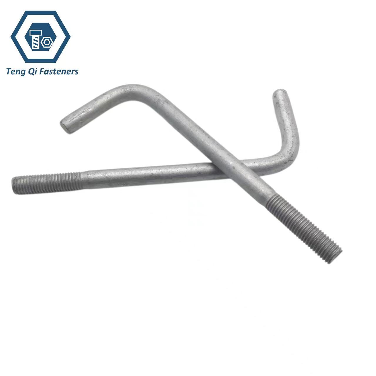 American Standard ASME B 18.31.5 Hot Dip Galvanized Hook Bolts, Right Angle Bend Anchor Bolts