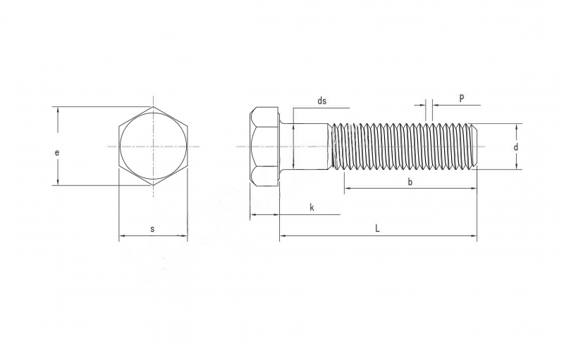 Drawing of ASTM A394 Steel Transmission Tower Bolts