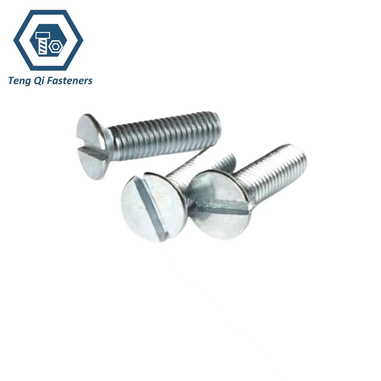 Steel American Standard ASME B18.5 Zinc Plated 80°Slotted countersunk Head Bolts