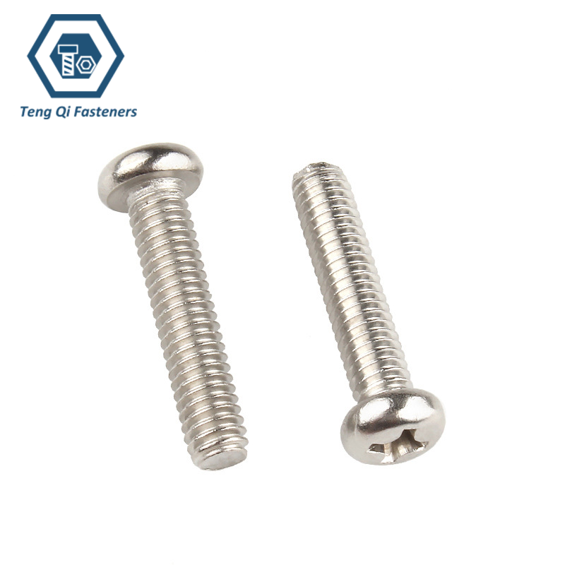 ASME ANSI B18.6.3 Cross Recessed Pan Head SS304 SS316 Machine Screws Factory