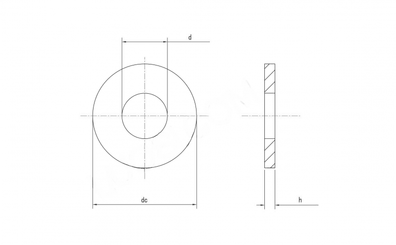 F436 Hardened Circular Washer Drawing