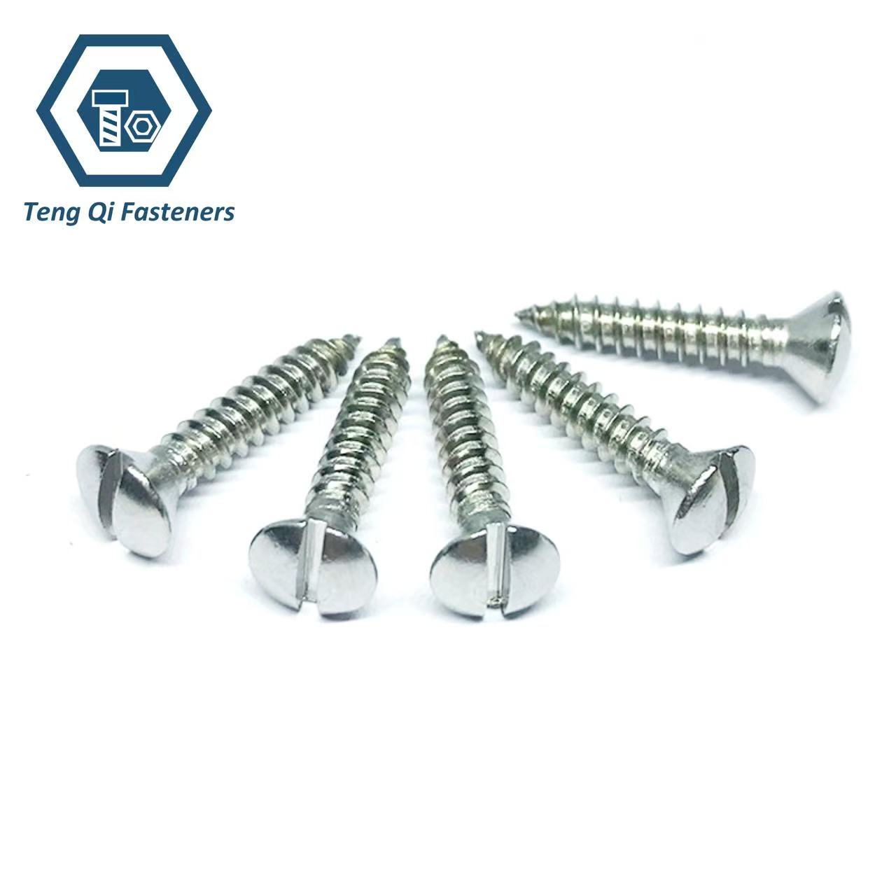 DIN7973 Stainless Steel Slotted Raised Countersunk Head Tapping Screws Factory
