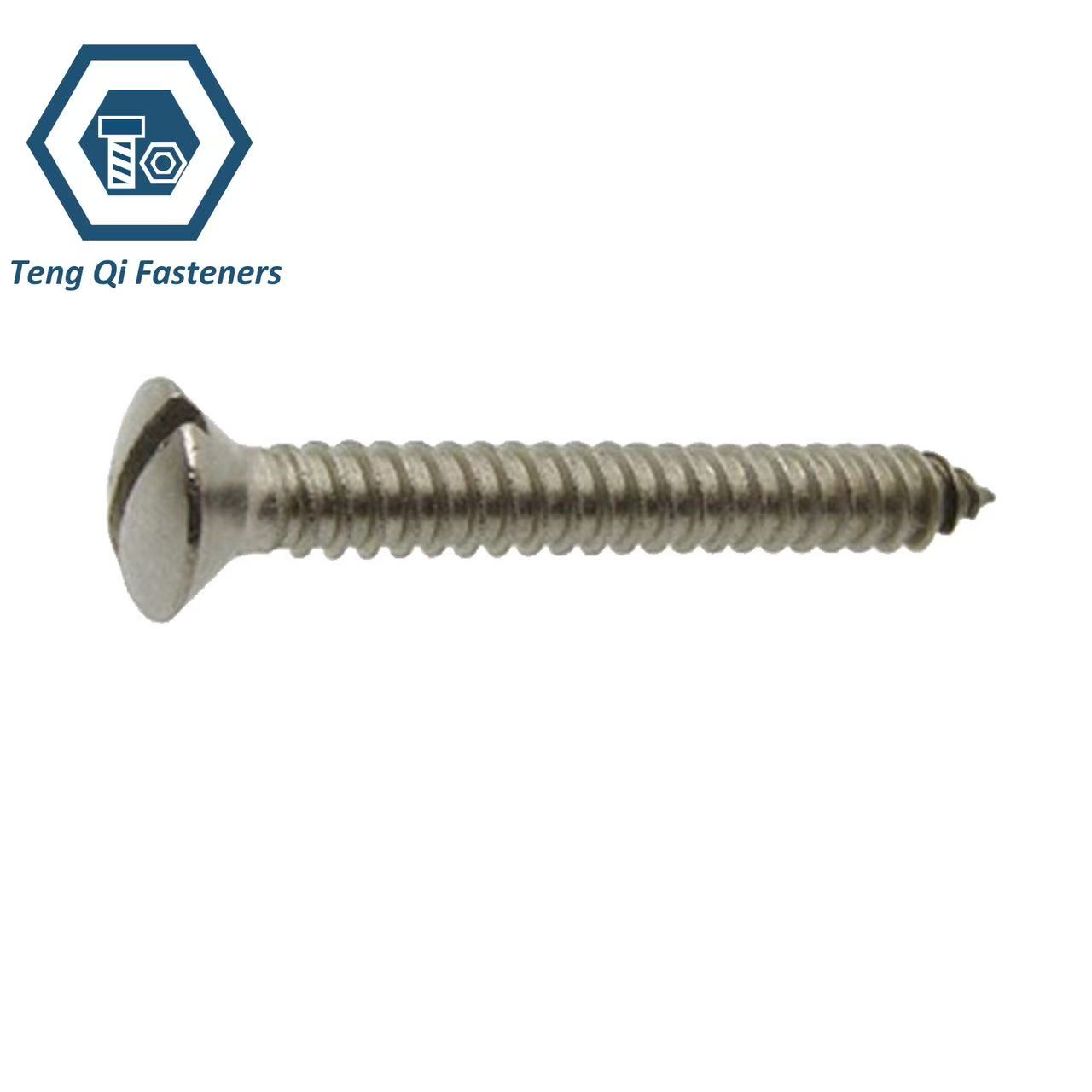 DIN7973 Stainless Steel Slotted Raised Countersunk Head Tapping Screws