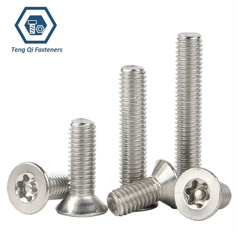 SS304 SS316 Countersunk Torx Machine Screw with Pin