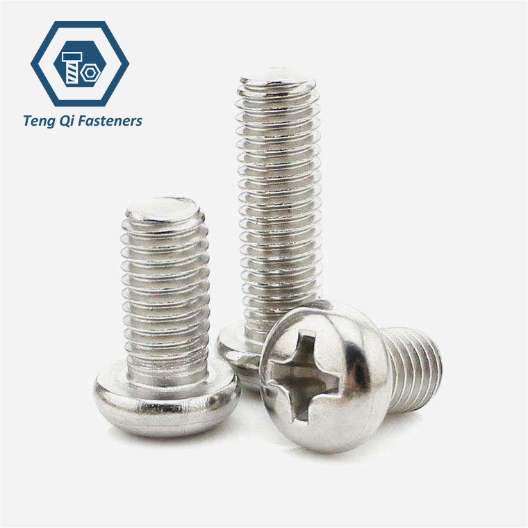 SS304 SS316 Pan Head Screws with Cross Recess