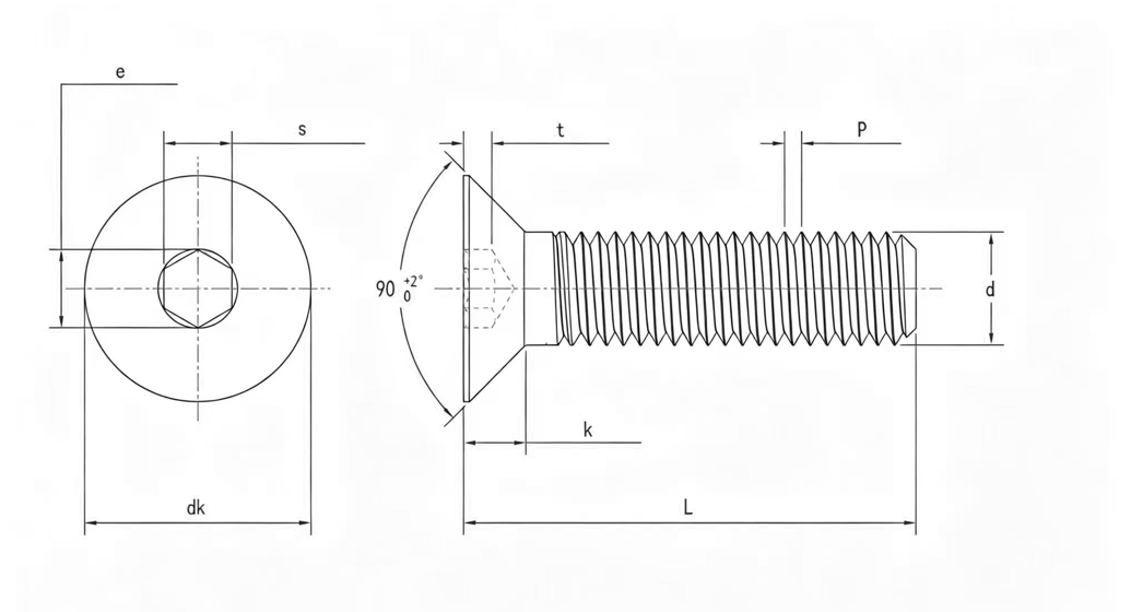 Drawing of ISO10642 Screw