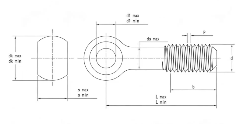 Drawing of DIN444 Eye Bolt