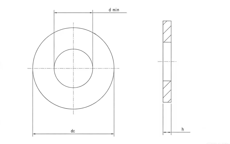 Drawing of DIN7349 Heavy Clamping Sleeves Washers