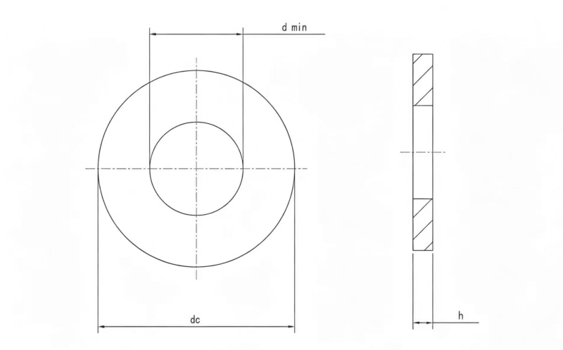 Drawing of DIN7603 sealing washers