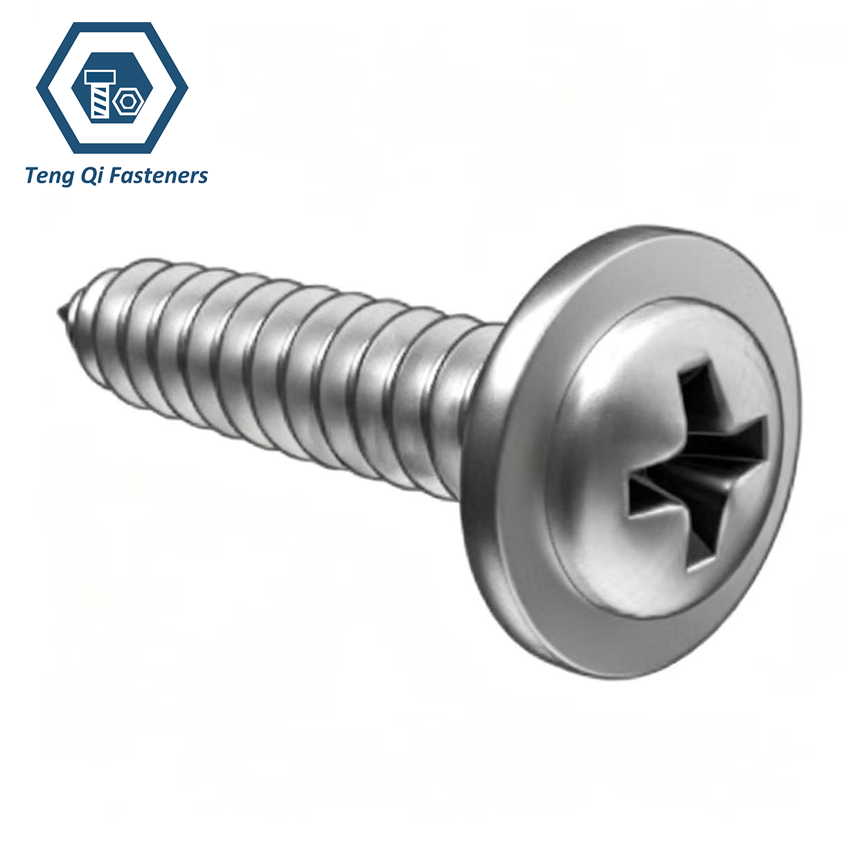 Stainless Steel DIN968 Cross Recessed Pan Head Tapping Screws with Collar