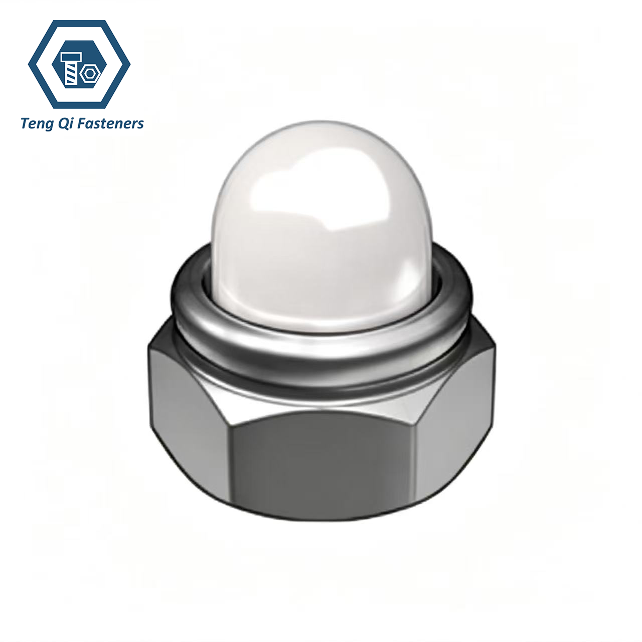 Stainless Steel DIN986 Hexagon Domed Cap Nonmetallic Insert Nuts