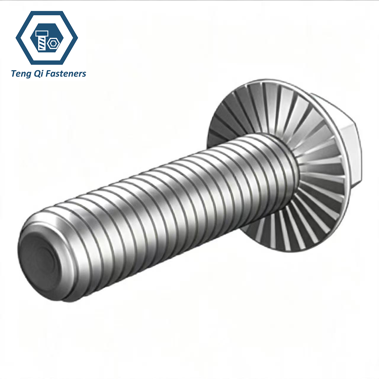 SS304 SS316 Hexagon Flange Serrated Bolts