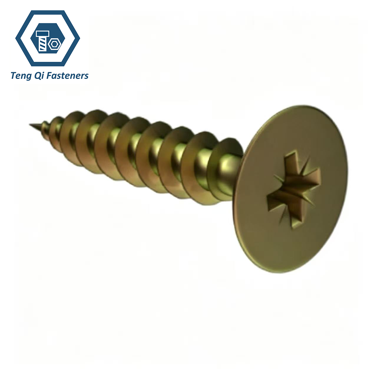 Yellow Zinc DIN7505 Particle Board Countersunk Head Screws with Cross Recess Type Z