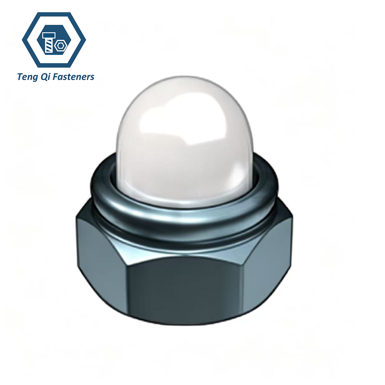 Zinc Plated DIN986 Hexagon Domed Cap Nonmetallic Insert Nuts