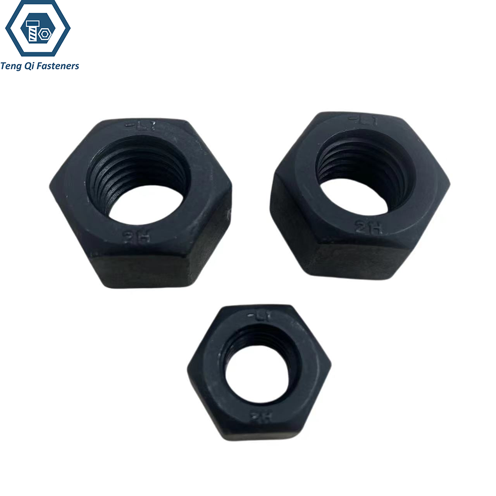 A194 2H C45 Steel Black Oxidation Heavy Hex Nuts A194 2H C45 Steel Black Oxidation Heavy Hex Nuts
