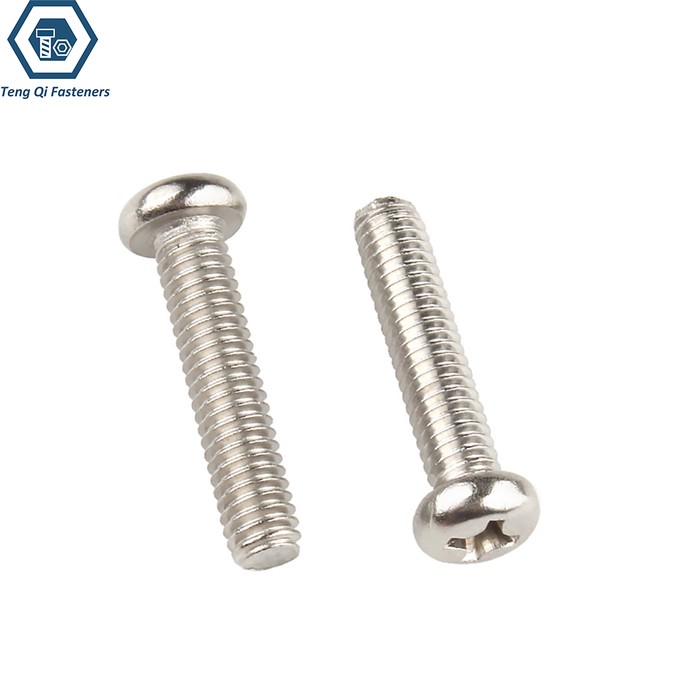 ASME ANSI B18.6.3 Cross Recessed Pan Head SS304 SS316 Machine Screws