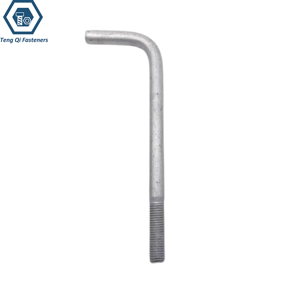 American Standard ASME B 18.31.5 Hot Dip Galvanized Hook Bolts, Right Angle Bend Bolts