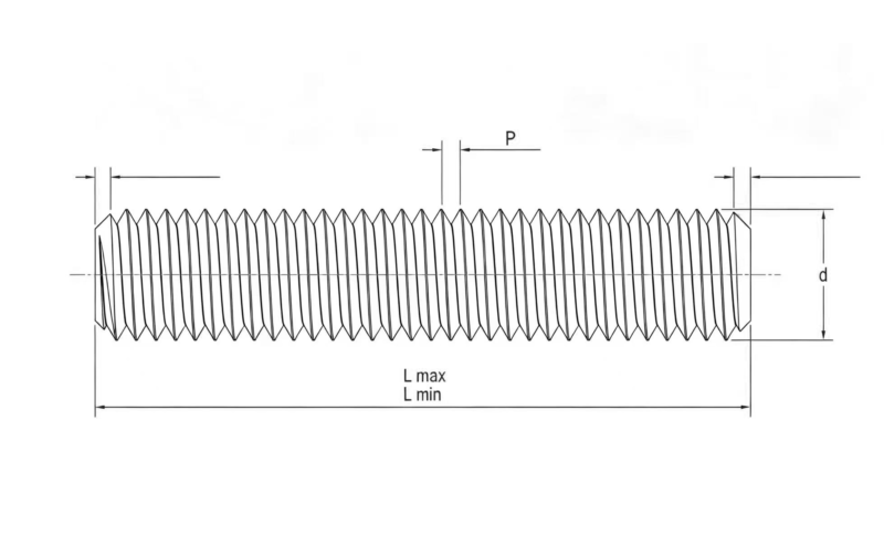 Drawing of ASME B 18.31.2 Stud Bolt
