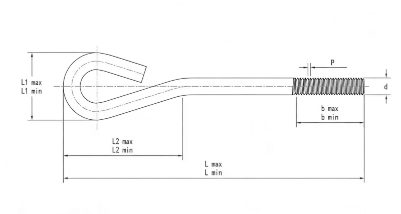 Drawing of DIN529 Anchor Bolts TypeA