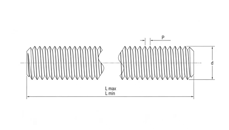 Drawing of DIN975 Threaded Rod