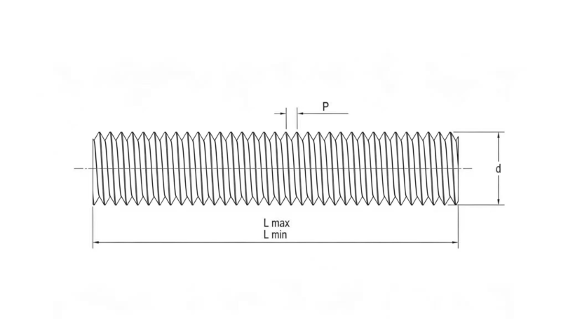Drawing of DIN976 Stud Bolts