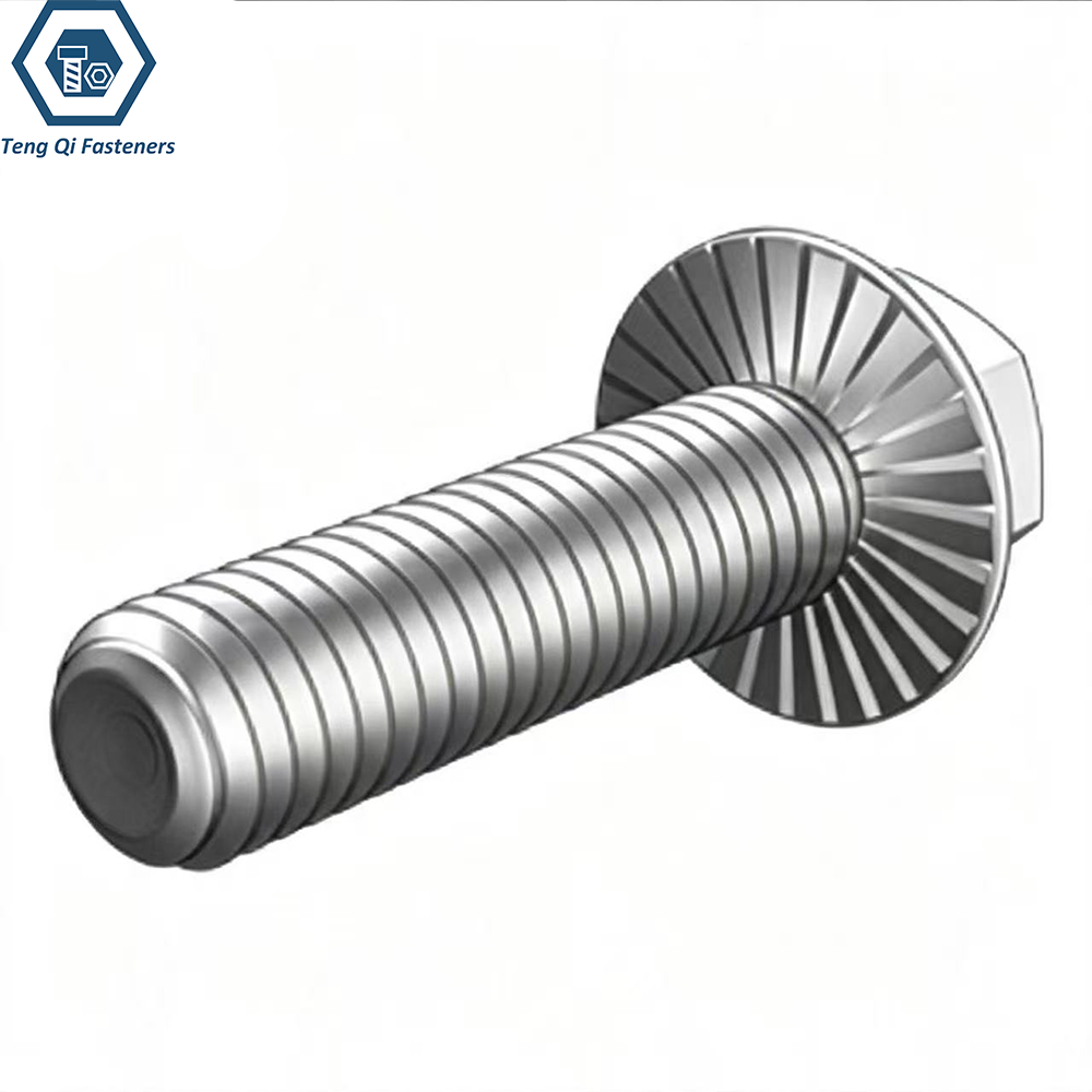 SS304 SS316 Hexagon Flange Serrated Bolts