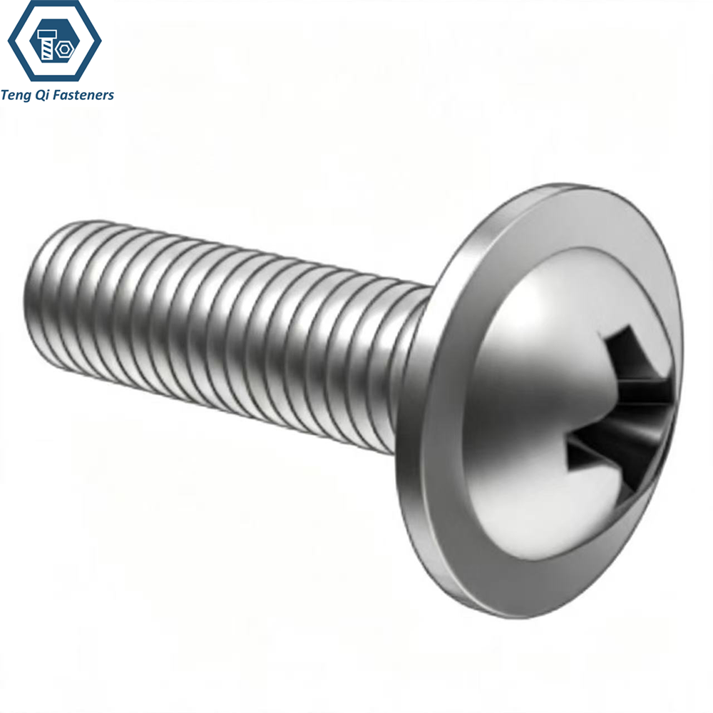 Stainless Steel DIN967 Pan Head Screws with Collar Phillips Flange Screws