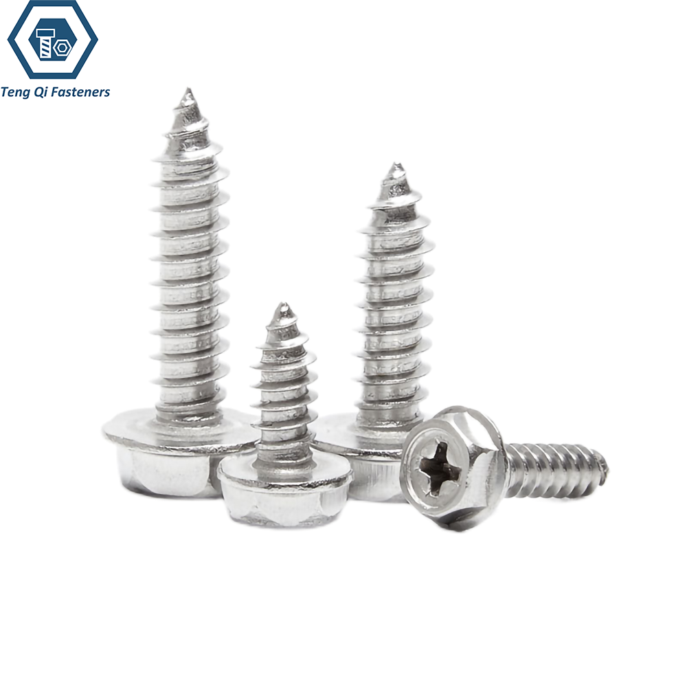 ASME B18.6.3 Phillips Hex Collar Self Tapping Screws