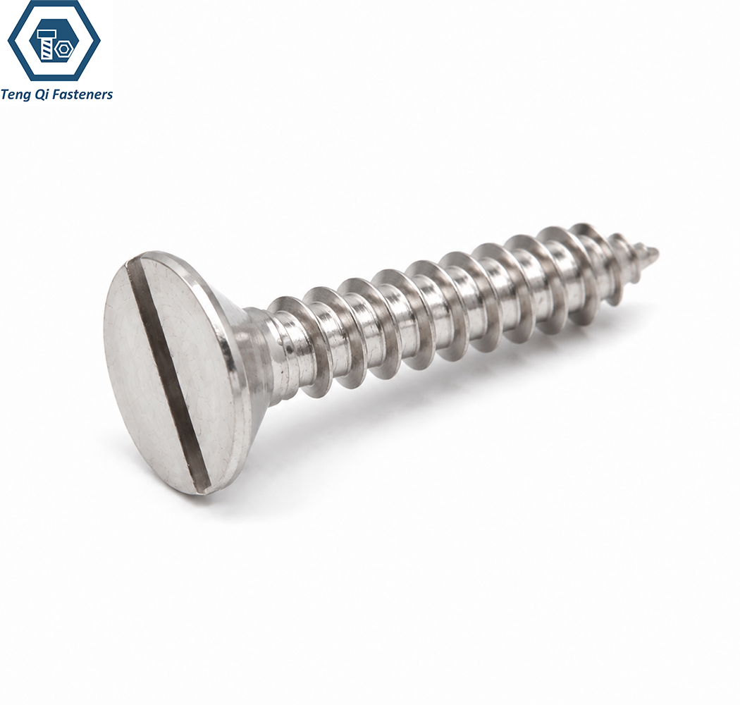 ASME B18.6.3 Slotted 80° Countersunk Head Self Tapping Screw