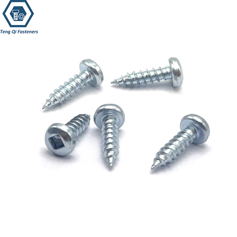 ASME B18.6.3 Square Slot Pan Head Self Tapping Screw Zinc Plated