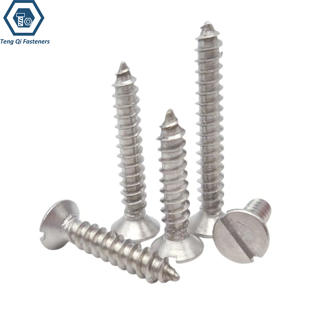 DIN7972 Slotted Countersunk Head Tapping Screws Stainless Steel